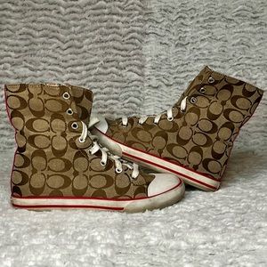 Coach Bonney reversible high top sneakers pink highlights Q509